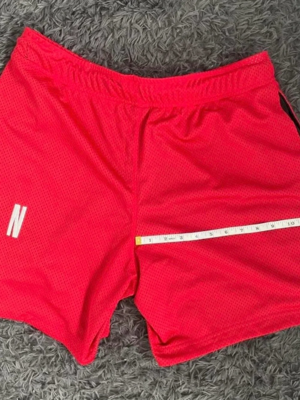 Men Size Large Nike Air Jordan Mesh Shorts Red Above Knee Long Sleeve Shirt